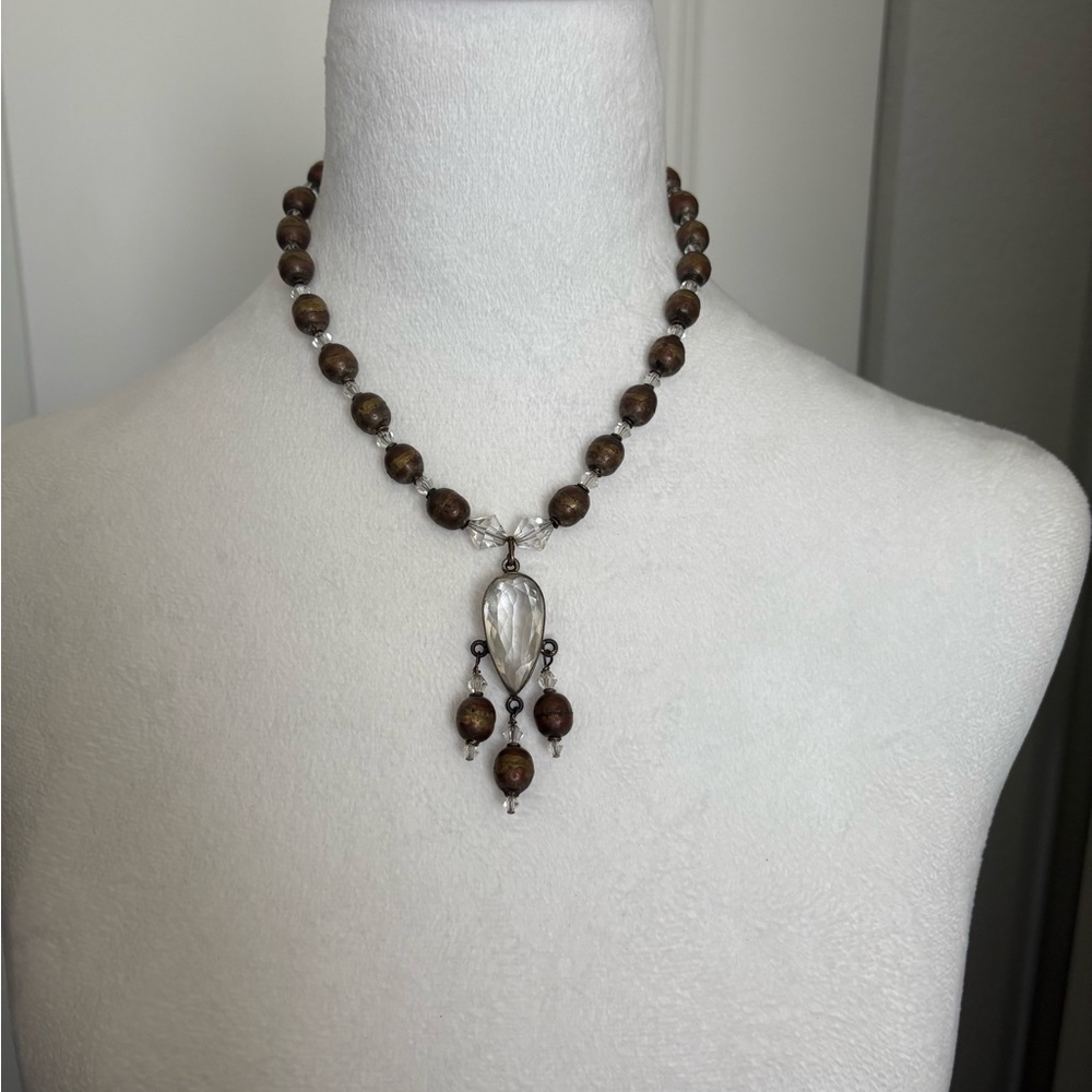 Prayer beads  Beaded Necklace with Silver Pendant sterling sliver.